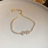 sweet colorful rectangle copper inlay zircon bracelets