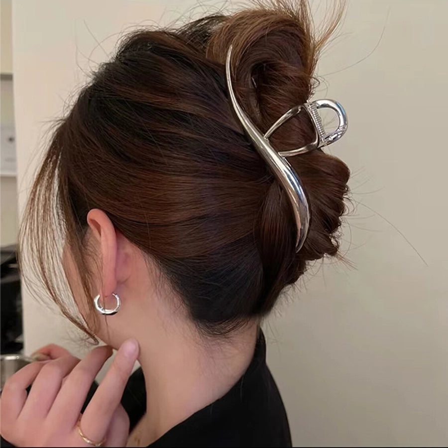 fashion flower metal plating artificial rhinestones hair claws 1 piece