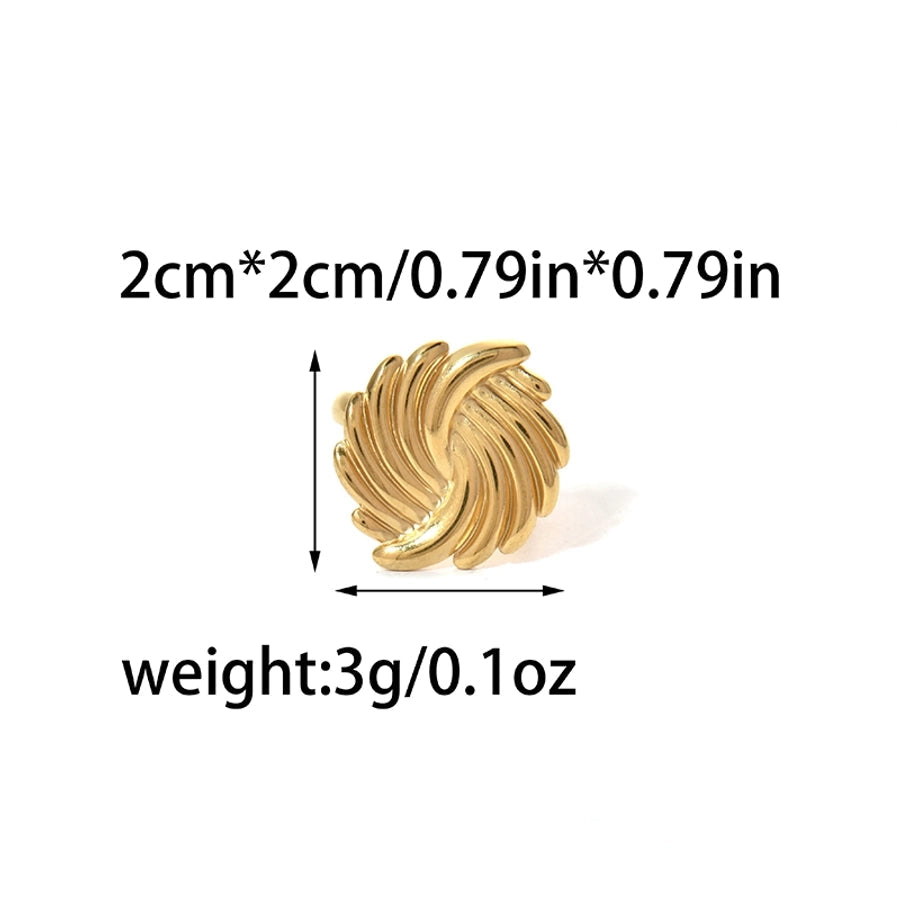 Jewelry IG Style Commute Cool Style Round Spiral 304 Stainless Steel 14K Gold Plated Rings Earrings