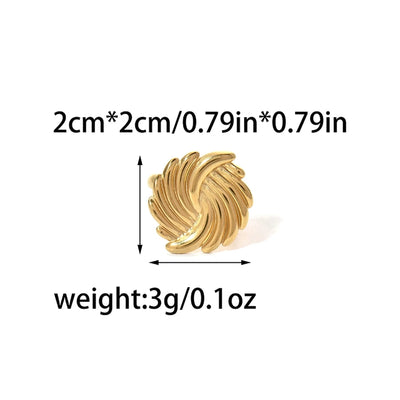 Jewelry IG Style Commute Cool Style Round Spiral 304 Stainless Steel 14K Gold Plated Rings Earrings