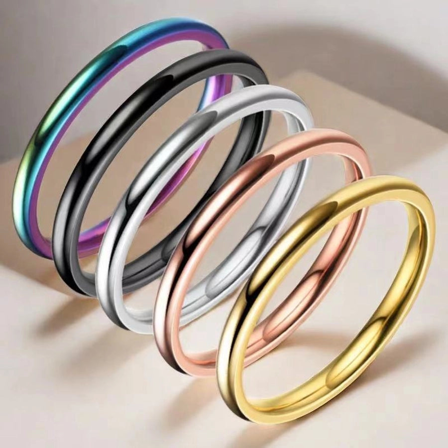 Jewelry Simple Style Geometric Titanium Steel Plating Rings
