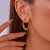1 Pair Fairy Style Elegant Lady Round Inlay 201 Stainless Steel Rhinestones Hoop Earrings