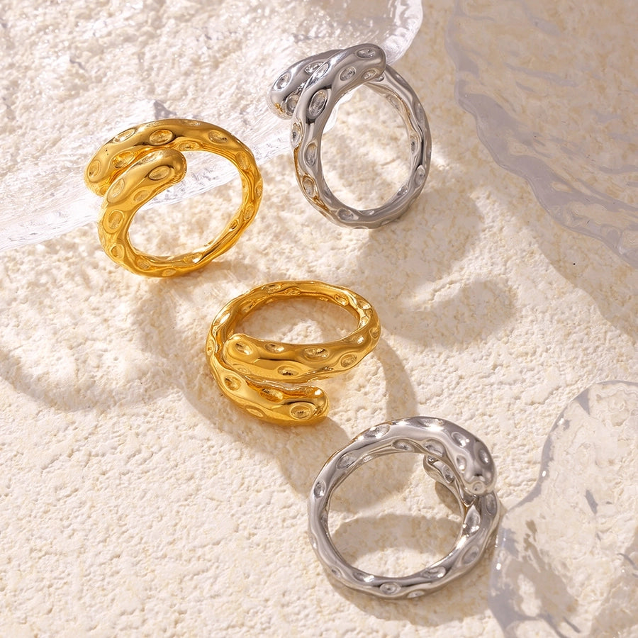 Jewelry Casual Elegant Modern Style Geometric 304 Stainless Steel 18K Gold Plated Plating Rings
