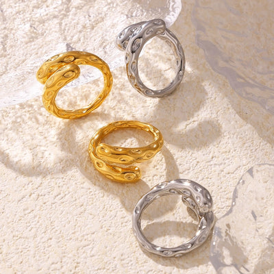 Jewelry Casual Elegant Modern Style Geometric 304 Stainless Steel 18K Gold Plated Plating Rings