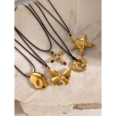 Jewelry Classic Style Cross Starfish Bow Knot 304 Stainless Steel Pendant Necklace