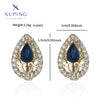 1 Pair Elegant Retro Geometric Plating Copper Artificial Gemstones 18K Gold Plated Earrings