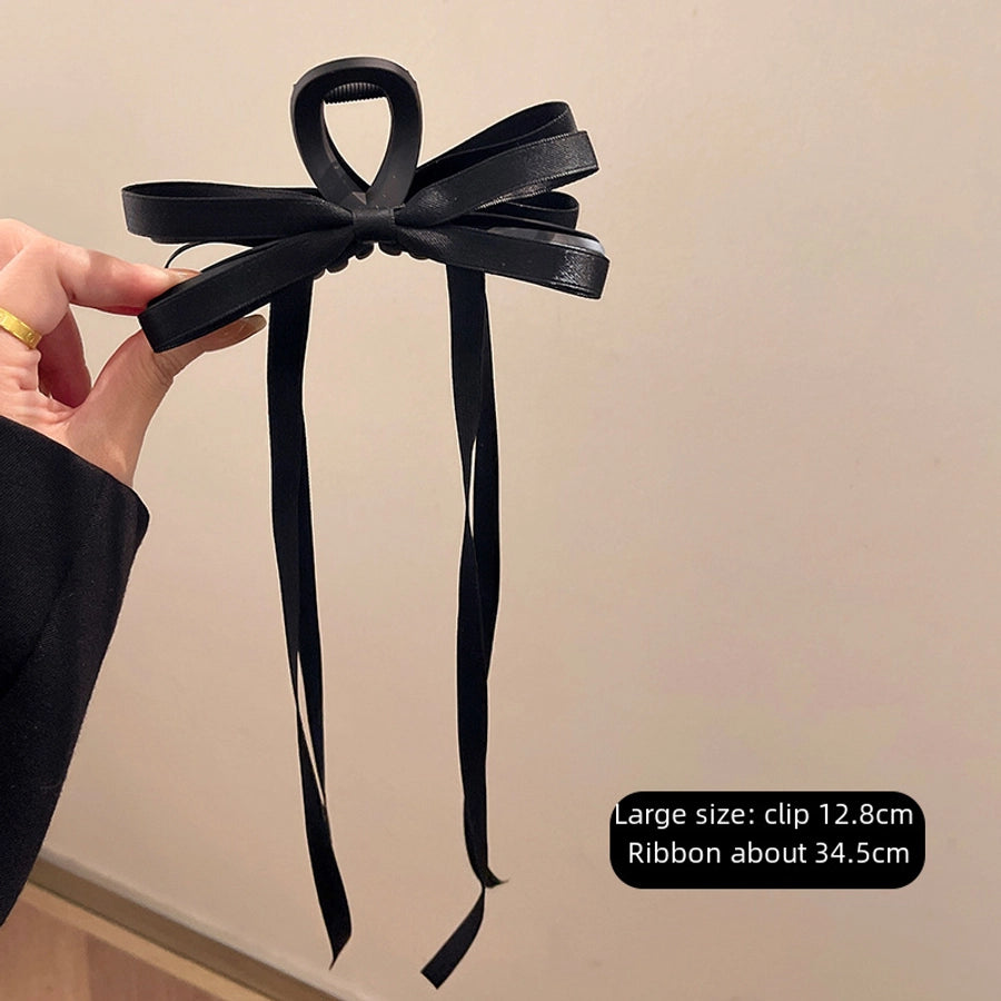 Exquisite ballet style grab clip ribbon bow hairpin female back head elegant elegant shark clip