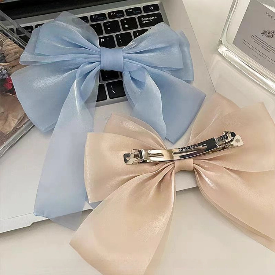 Big bow hair accessories hairpin for women  new high-grade spring clip back head hair clip headdress hairpin