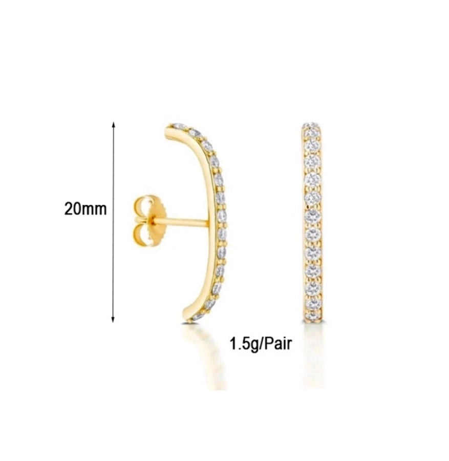 1 Pair IG Style Simple Style Geometric Inlay Copper Zircon Gold Plated Earrings