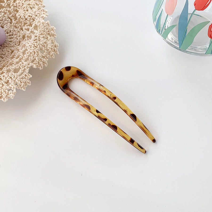 Women's Simple Style Classic Style U Shape Resin Hair Sticks