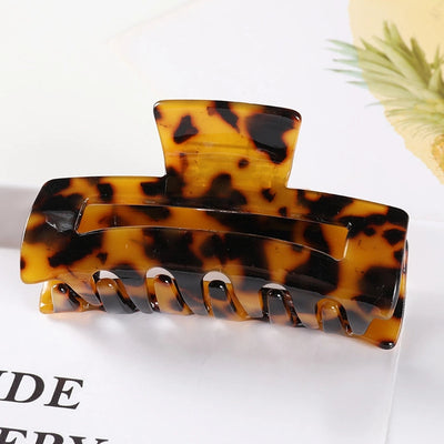 simple style color block acetic acid sheets carving hair claws 1 piece