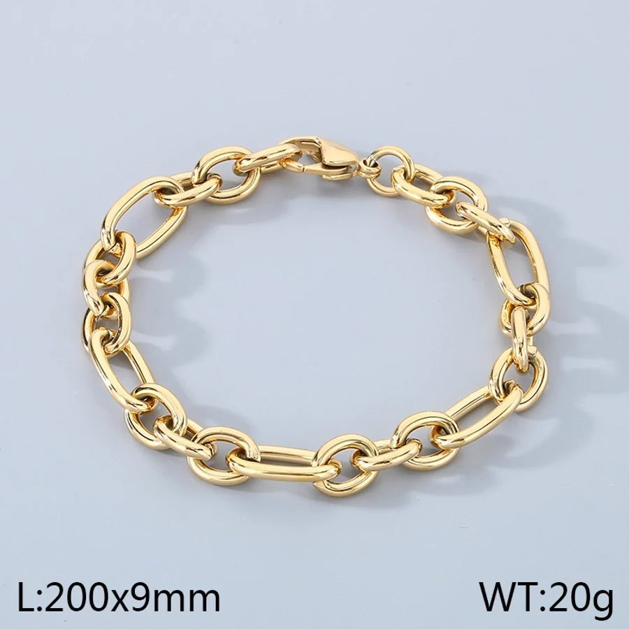Simple Style Geometric 304 Stainless Steel 18K Gold Plated  Bracelets In Bulk