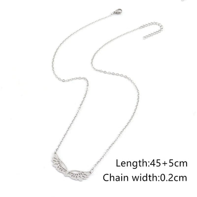 Wholesale Jewelry Simple Style Classic Style Wings 201 Stainless Steel 304 Stainless Steel Pendant Necklace cable chain