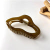 simple style irregular solid color plastic resin hollow out hair claws