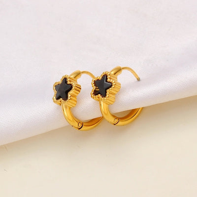 1 Pair Simple Style Commute Pentagram 304 Stainless Steel 316 Stainless Steel  Rhinestones 18K Gold Plated Earrings