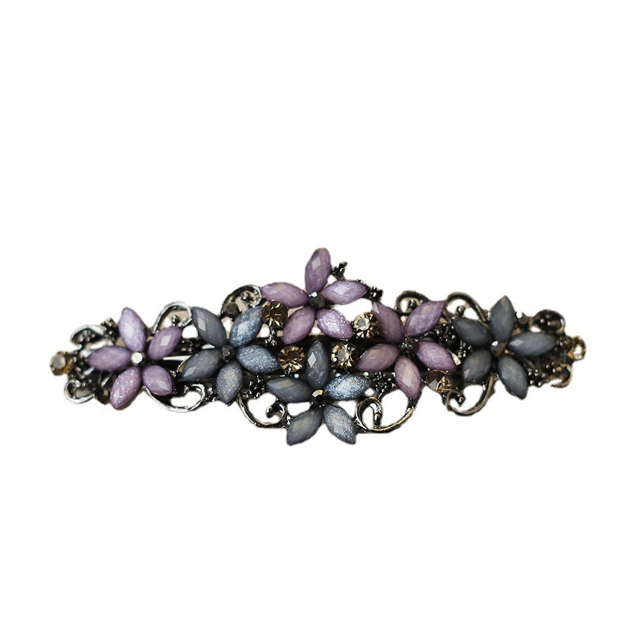 elegant flower rhinestone handmade diamond hair clip