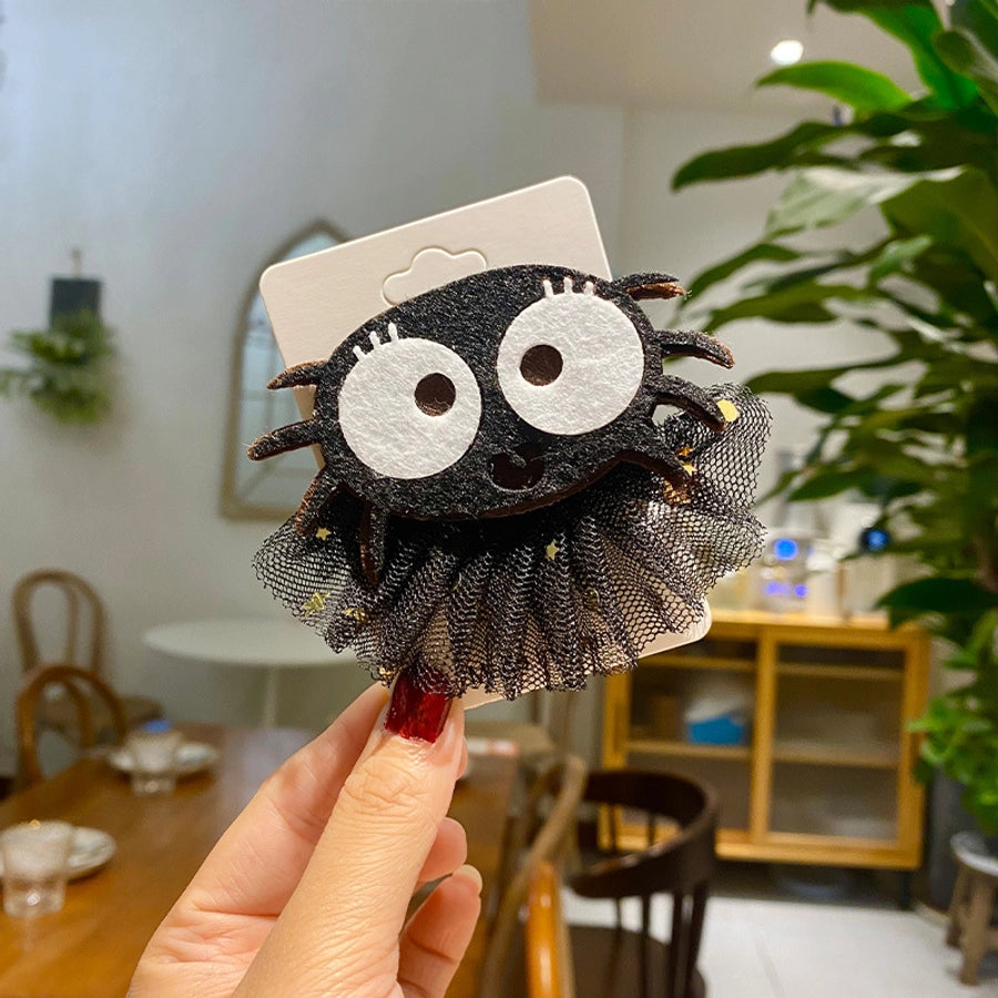 Halloween Hip-Hop Funny Women's Pumpkin Skull Alloy Gauze Hair Clip