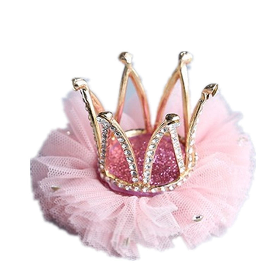 fashion crown gauze epoxy inlay rhinestones hair clip hair band 1 piece