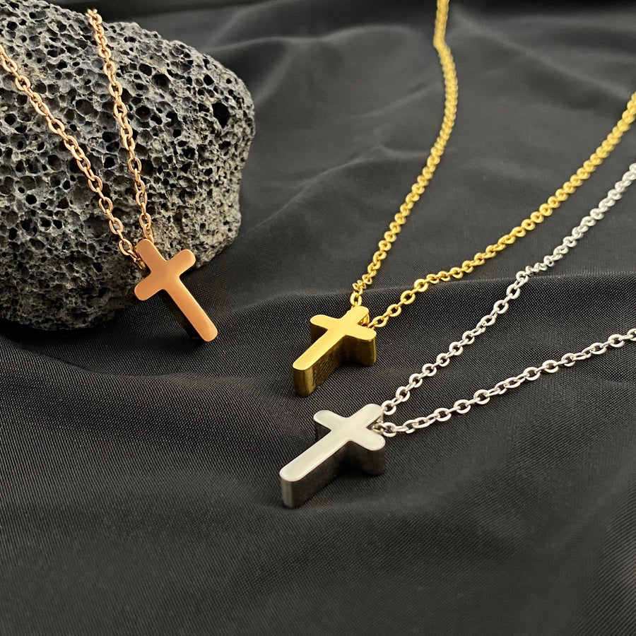 Jewelry Retro Cross Titanium Steel Pendant Necklace