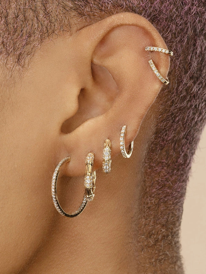 1 Pair Casual Simple Style Geometric Inlay Copper Zircon 24K Gold Plated Earrings