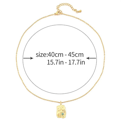 Jewelry Vintage Style Irregular Round Square 304 Stainless Steel Rhinestones Plating Inlay Pendant Necklace