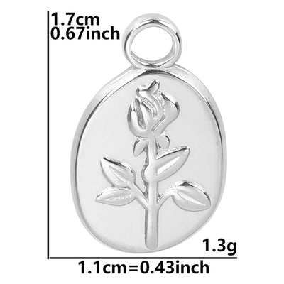 Jewelry Basic Modern Style Classic Style Flower 304 Stainless Steel 18K Gold Plated Plating Pendant Necklace