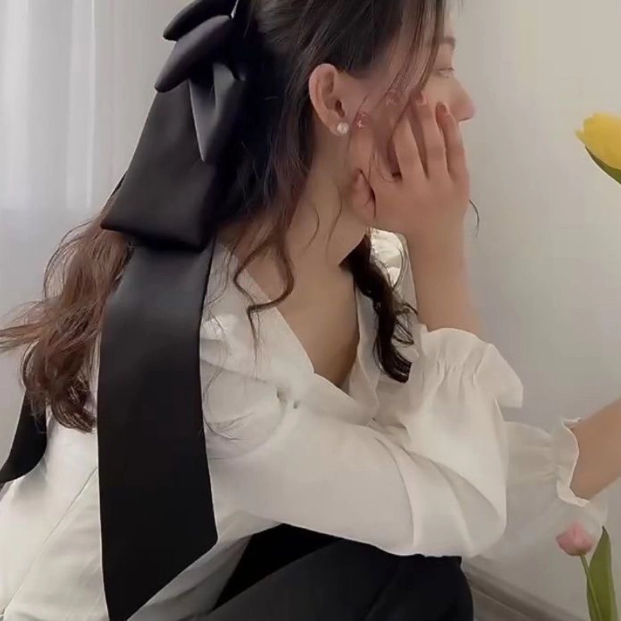 Women's Simple Style Bow Knot satin Hair Clip