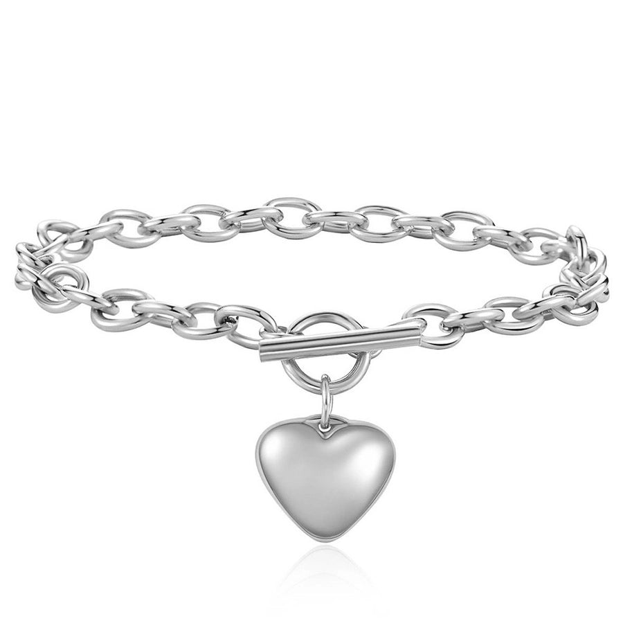 Jewelry Simple Style Classic Style Heart Shape 304 Stainless Steel Gold Plated Bracelets Necklace