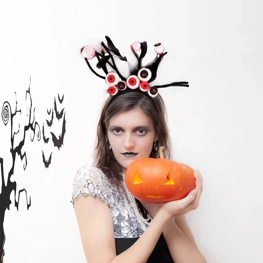 Women's Hip-Hop Funny Halloween Pattern Mixing Lace Hair Band