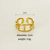 Copper 18K Gold Plated Inlay Geometric Zircon Copper Rings