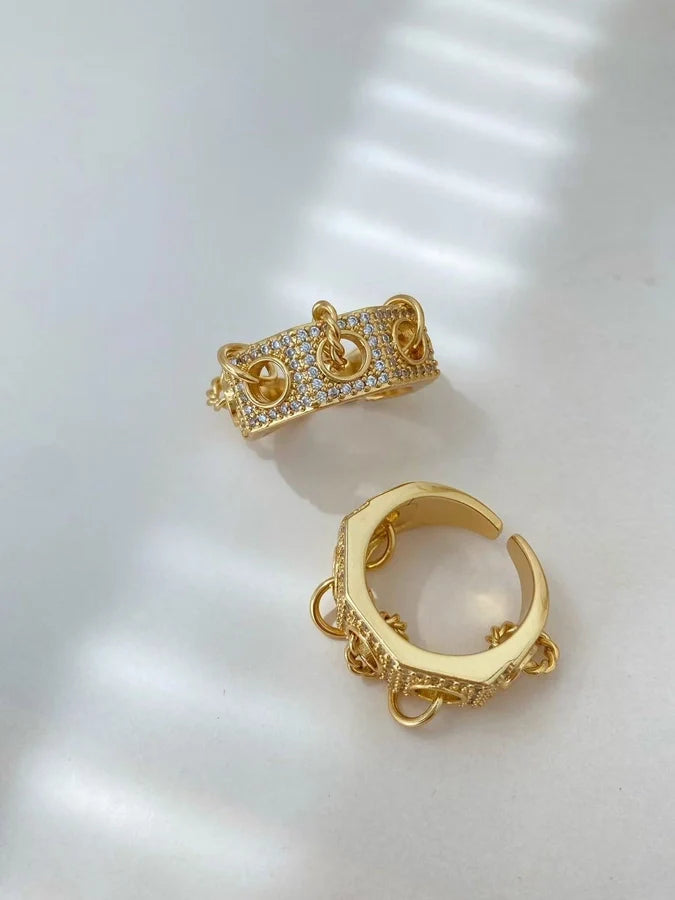 Jewelry Vintage Style Geometric Copper Mixed Metal Rings Bracelets