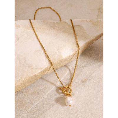 Jewelry Simple Style Classic Style Oval 304 Stainless Steel Toggle Pendant Necklace