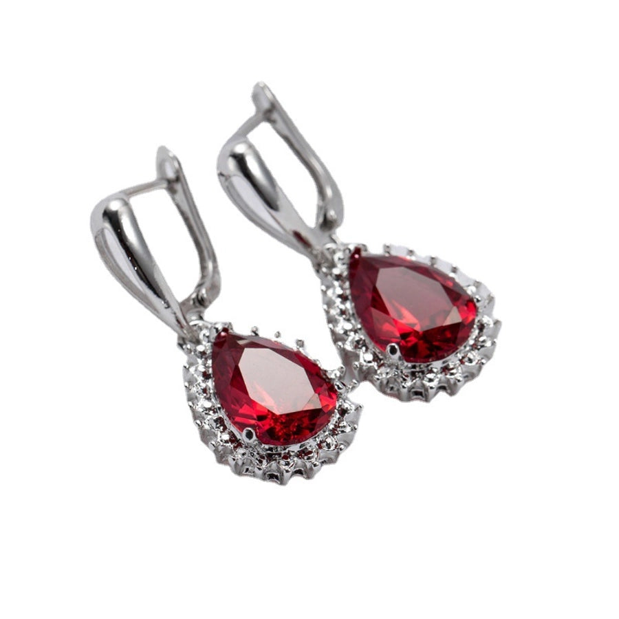 wish hot selling earrings  popular three-piece Rose Zircon Jewelry earrings for women