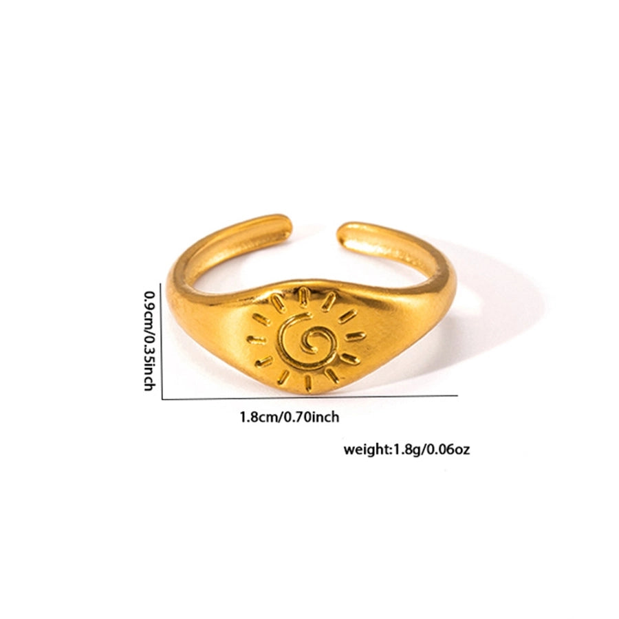 Jewelry Elegant Cross Heart Shape Solid Color Titanium Steel Open Rings