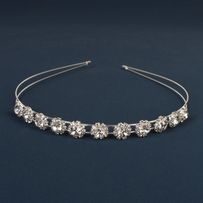 simple style crown flower copper inlay artificial pearls rhinestones hair band 1 piece