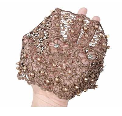 Plum Blossom Hollow Hair Band Nail Beads Shake Voice Internet Celebrity Wide Edge Pressed Hair Covering White Hair Headband Women's Headdress Headgear Hair Band