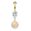 1 Piece Belly Rings Simple Style Moon 316 Stainless Steel  Inlay Zircon