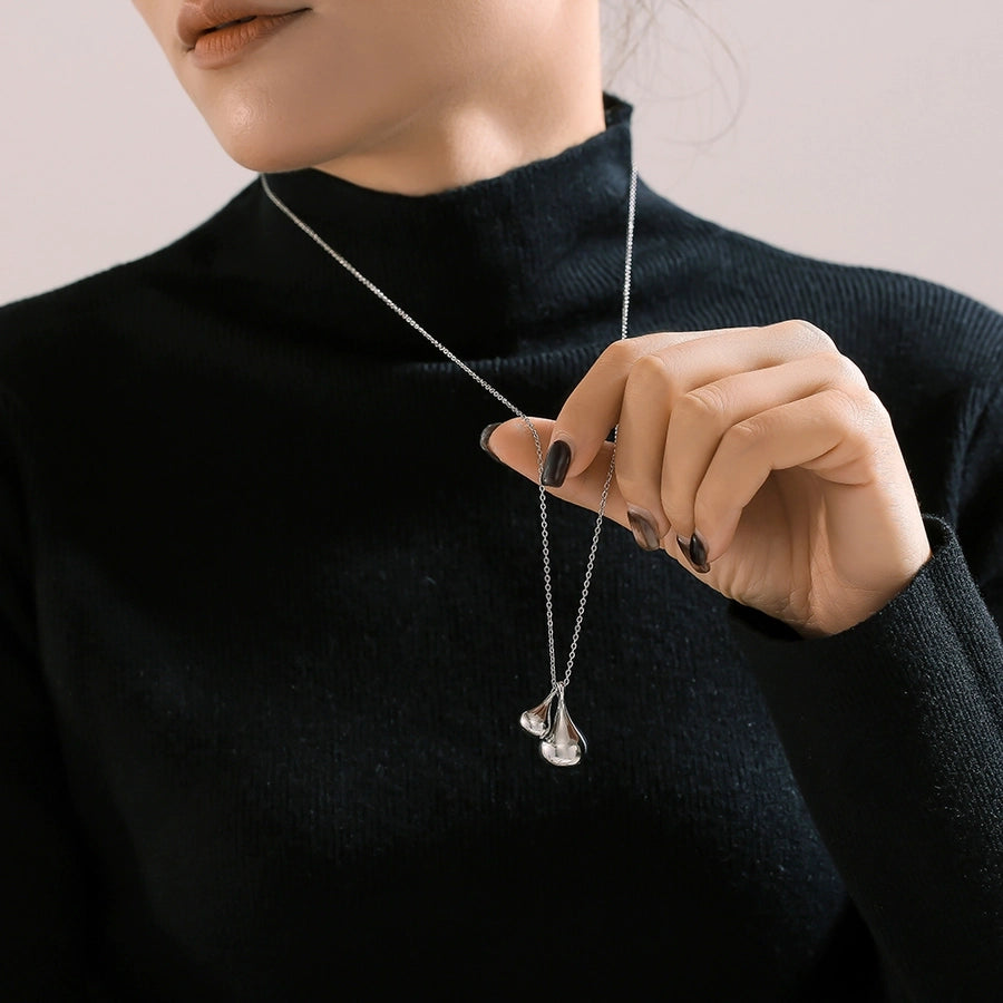 Jewelry Preppy Style Simple Style Artistic Water Droplets 304 Stainless Steel Sweater Chain