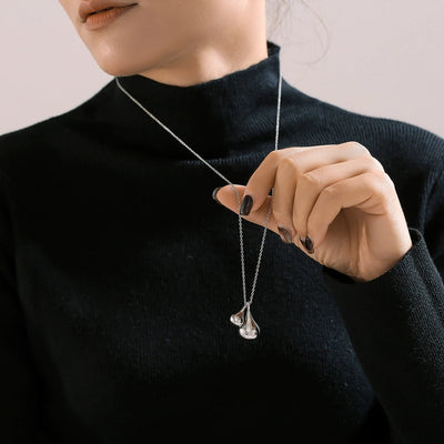 Jewelry Preppy Style Simple Style Artistic Water Droplets 304 Stainless Steel Sweater Chain