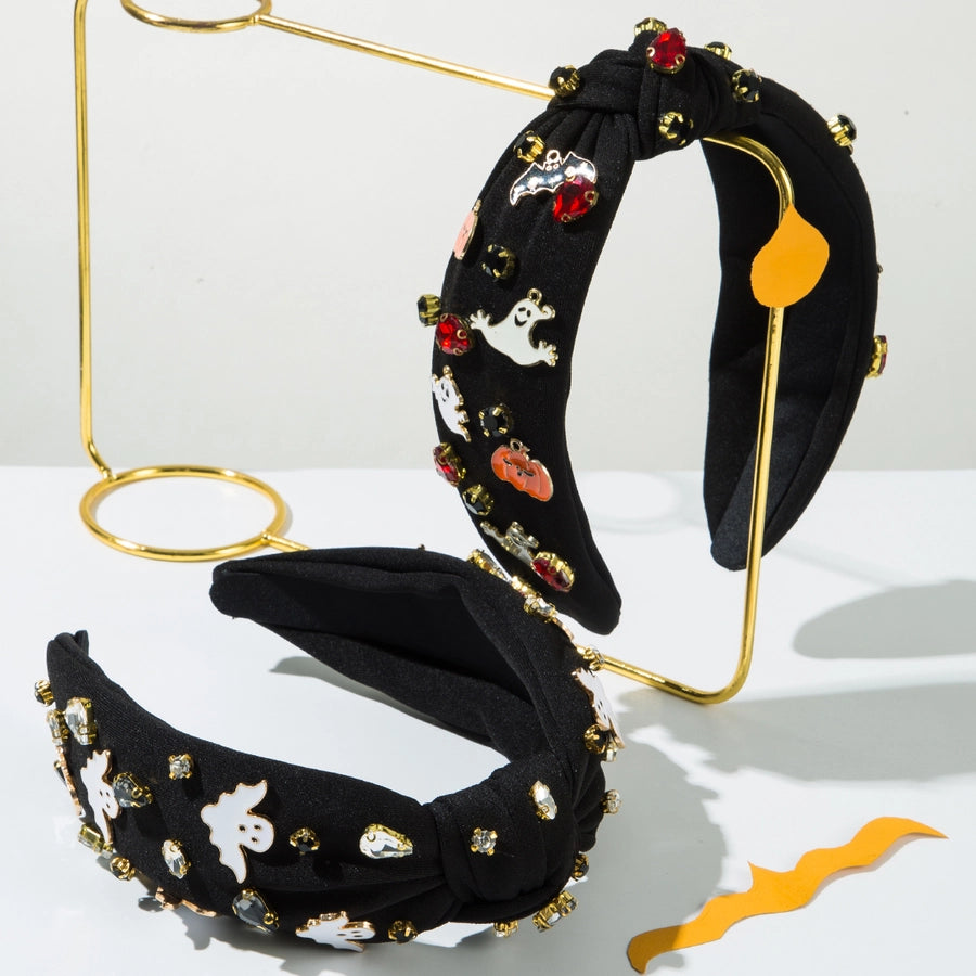 Halloween Funny Classic Style Women's Pumpkin ghost Skull Alloy Rhinestone Inlay Hair Band