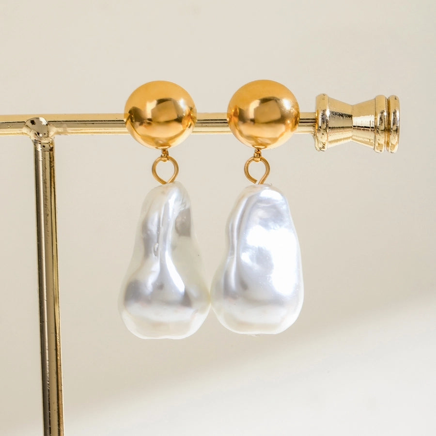 1 Pair Simple Style Classic Style Geometric 304 Stainless Steel Drop Earrings