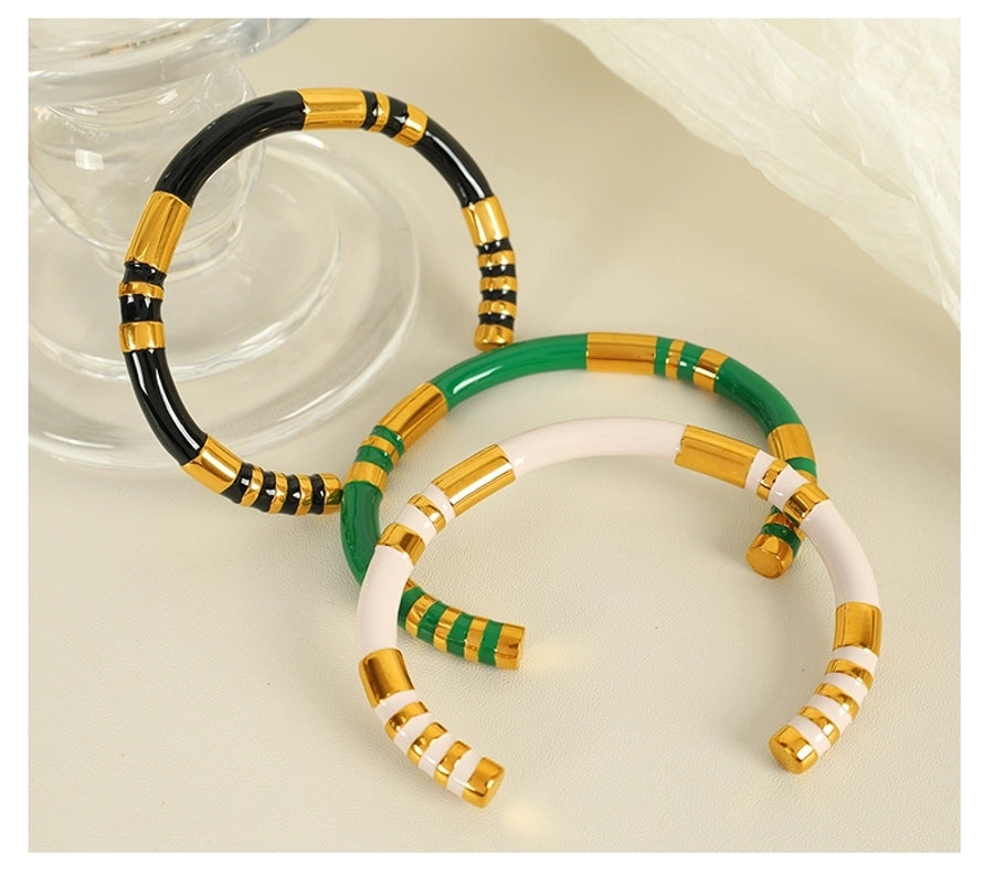 IG Style Casual Simple Style Geometric 304 Stainless Steel 18K Gold Plated Bangle In Bulk