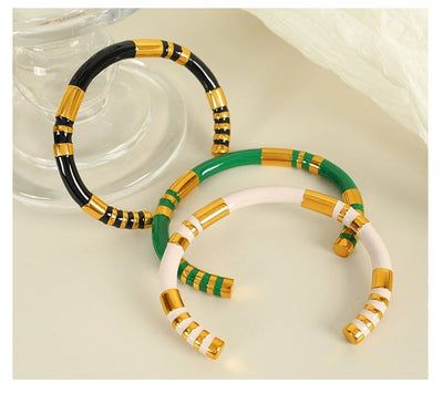 IG Style Casual Simple Style Geometric 304 Stainless Steel 18K Gold Plated Bangle In Bulk