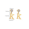 1 Pair Casual Simple Style Classic Style Letter Inlay 201 Stainless Steel 304 Stainless Steel Zircon Drop Earrings