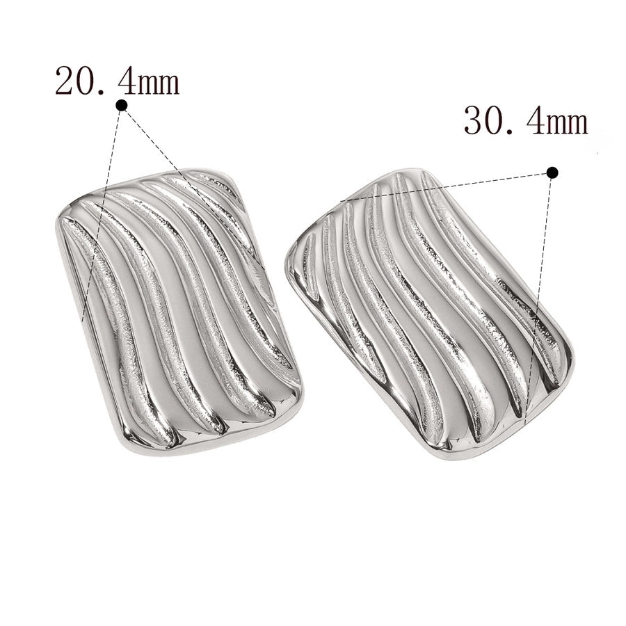 1 Pair Retro Classic Style Geometric Plating 304 Stainless Steel 18K Gold Plated Ear Studs