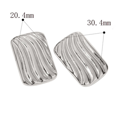 1 Pair Retro Classic Style Geometric Plating 304 Stainless Steel 18K Gold Plated Ear Studs