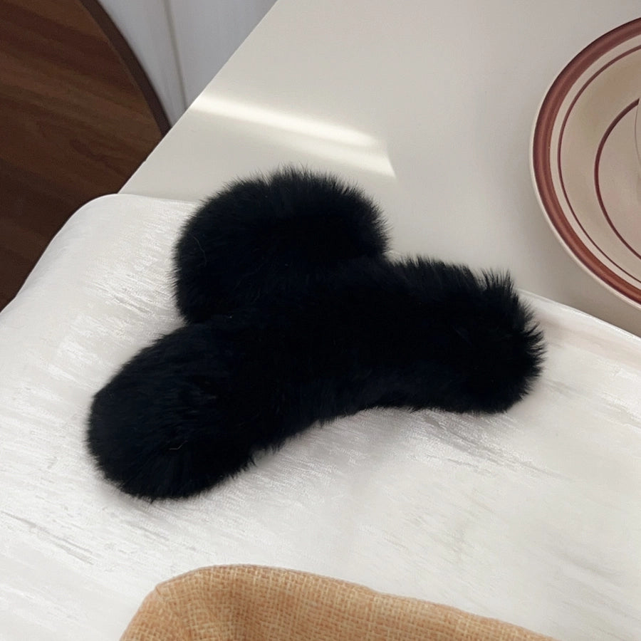 Women's Simple Style Solid Color rabbit fur Hair Claws