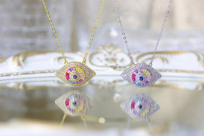 Copper Plating Devil's Eye Pendant Necklace