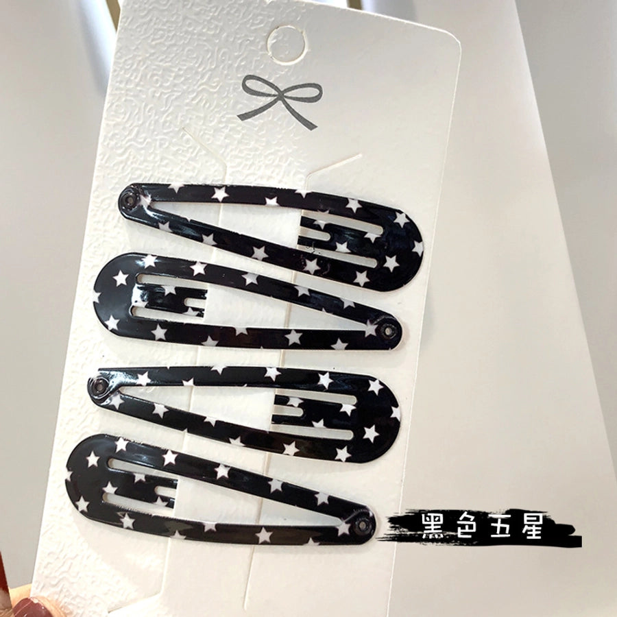 simple style water droplets metal plating hair clip 1 set