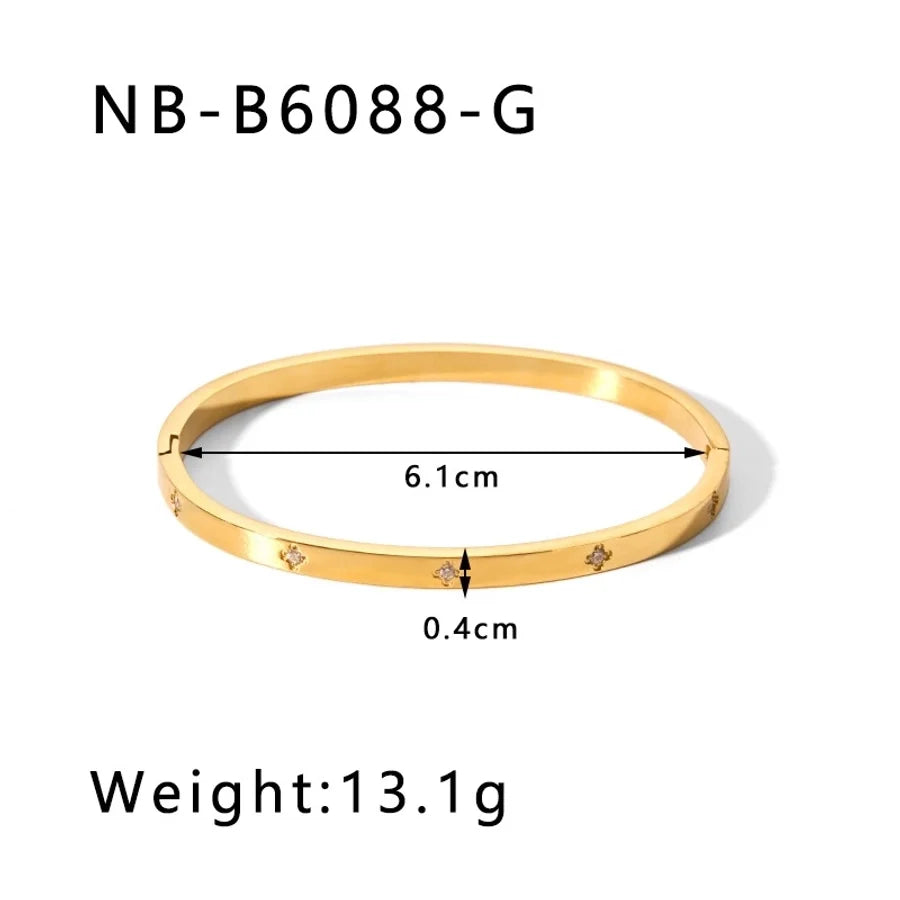 IG Style Simple Style Geometric 304 Stainless Steel Bangle In Bulk